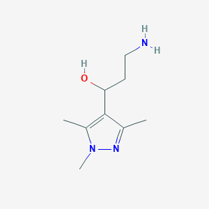 3-Amino-1-(trimethyl-1H-pyrazol-4-yl)propan-1-ol