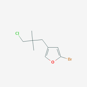 molecular formula C9H12BrClO B13179443 2-Bromo-4-(3-chloro-2,2-dimethylpropyl)furan 