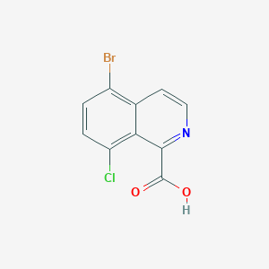 molecular formula C10H5BrClNO2 B13179474 5-Bromo-8-chloroisoquinoline-1-carboxylic acid 