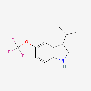 molecular formula C12H14F3NO B13179489 3-(Propan-2-yl)-5-(trifluoromethoxy)-2,3-dihydro-1H-indole 