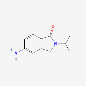 molecular formula C11H14N2O B13179493 5-Amino-2-(propan-2-YL)-2,3-dihydro-1H-isoindol-1-one 