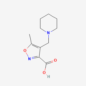 molecular formula C11H16N2O3 B1317960 5-Methyl-4-(piperidin-1-ylmethyl)isoxazole-3-carboxylic acid CAS No. 893750-05-5