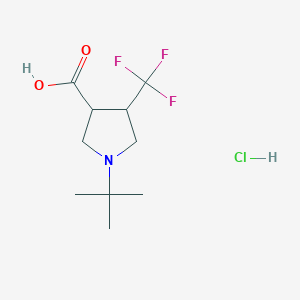 1-tert-Butyl-4-(trifluoromethyl)pyrrolidine-3-carboxylic acid hydrochloride