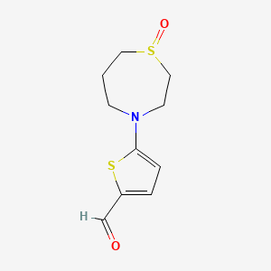 5-(1-Oxo-1lambda4,4-thiazepan-4-yl)thiophene-2-carbaldehyde