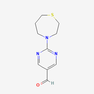 2-(1,4-Thiazepan-4-YL)pyrimidine-5-carbaldehyde