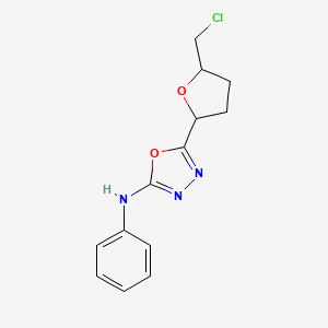 5-[5-(Chloromethyl)oxolan-2-yl]-N-phenyl-1,3,4-oxadiazol-2-amine