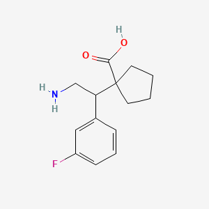 1-[2-Amino-1-(3-fluorophenyl)ethyl]cyclopentane-1-carboxylic acid