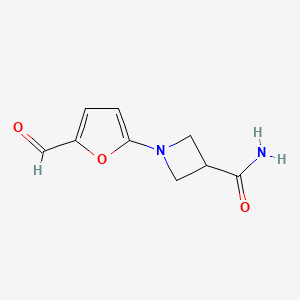 1-(5-Formylfuran-2-yl)azetidine-3-carboxamide