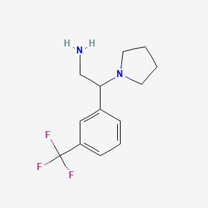 molecular formula C13H17F3N2 B1318159 2-吡咯烷-1-基-2-(3-三氟甲基苯基)-乙胺 CAS No. 933746-07-7