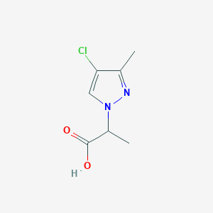 molecular formula C7H9ClN2O2 B1318187 2-(4-氯-3-甲基-1H-吡唑-1-基)丙酸 CAS No. 1005694-58-5