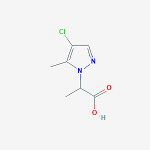 molecular formula C7H9ClN2O2 B1318188 Ácido 2-(4-cloro-5-metil-1H-pirazol-1-il)propanoico CAS No. 1005650-61-2