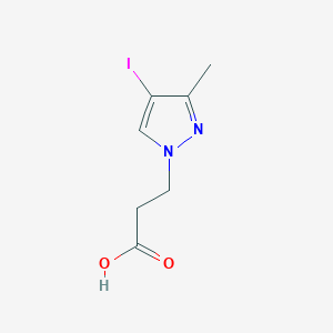 molecular formula C7H9IN2O2 B1318192 3-(4-碘-3-甲基-1H-吡唑-1-基)丙酸 CAS No. 1005583-96-9