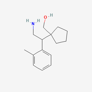 molecular formula C15H23NO B13182056 {1-[2-Amino-1-(2-methylphenyl)ethyl]cyclopentyl}methanol 