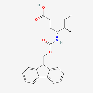 molecular formula C23H27NO4 B1318216 (4R,5S)-4-{[(9H-Fluoren-9-ylmethoxy)carbonyl]amino}-5-methylheptanoic acid CAS No. 331763-50-9