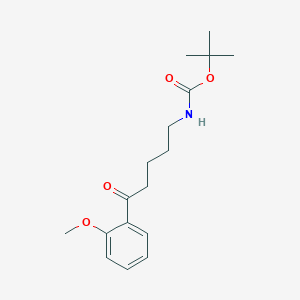 molecular formula C17H25NO4 B13182174 5-(N-Boc-amino)-2'-methoxypentanophenone 