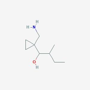 molecular formula C9H19NO B13182179 1-[1-(Aminomethyl)cyclopropyl]-2-methylbutan-1-ol 