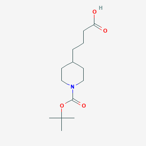 B131822 4-(1-(Tert-butoxycarbonyl)piperidin-4-yl)butanoic acid CAS No. 142247-38-9