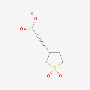 molecular formula C7H8O4S B13182335 3-(1,1-Dioxidotetrahydrothiophen-3-yl)propiolic acid 