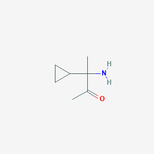 molecular formula C7H13NO B13182349 3-Amino-3-cyclopropylbutan-2-one 