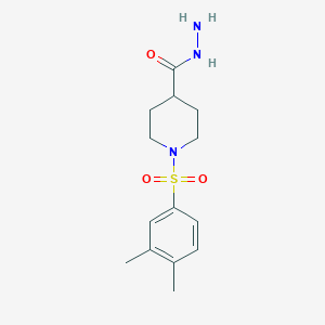 molecular formula C14H21N3O3S B1318235 1-[(3,4-Dimethylphenyl)sulfonyl]piperidine-4-carbohydrazide CAS No. 898148-28-2