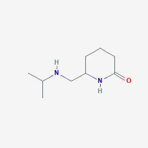 molecular formula C9H18N2O B13182383 6-{[(Propan-2-yl)amino]methyl}piperidin-2-one 