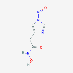 molecular formula C5H6N4O3 B131824 (1-Nitroso-1H-imidazol-4-yl)acetohydroxamic acid CAS No. 149573-80-8