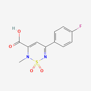 molecular formula C11H9FN2O4S B1318241 5-(4-fluorophenyl)-2-methyl-2H-1,2,6-thiadiazine-3-carboxylic acid 1,1-dioxide CAS No. 899539-96-9