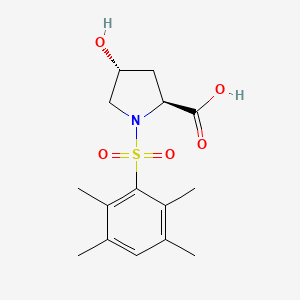 molecular formula C15H21NO5S B13182427 (2S,4R)-4-Hydroxy-1-(2,3,5,6-tetramethylbenzenesulfonyl)pyrrolidine-2-carboxylic acid 