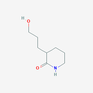 molecular formula C8H15NO2 B13182446 3-(3-Hydroxypropyl)piperidin-2-one 