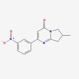 molecular formula C14H13N3O3 B13182460 7-Methyl-2-(3-nitrophenyl)-4H,6H,7H,8H-pyrrolo[1,2-a]pyrimidin-4-one 