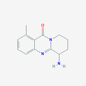 molecular formula C13H15N3O B13182463 6-amino-1-methyl-6H,7H,8H,9H,11H-pyrido[2,1-b]quinazolin-11-one 