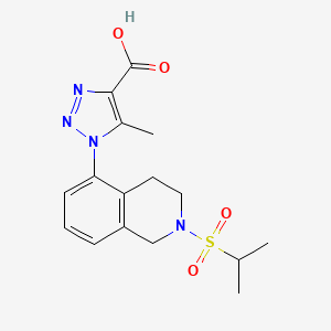 molecular formula C16H20N4O4S B13182502 5-methyl-1-[2-(propane-2-sulfonyl)-1,2,3,4-tetrahydroisoquinolin-5-yl]-1H-1,2,3-triazole-4-carboxylic acid 