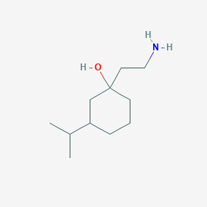 molecular formula C11H23NO B13182531 1-(2-Aminoethyl)-3-(propan-2-yl)cyclohexan-1-ol 