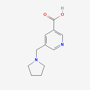 molecular formula C11H14N2O2 B13182550 5-[(Pyrrolidin-1-yl)methyl]pyridine-3-carboxylic acid 