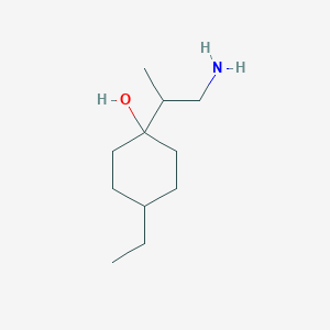 molecular formula C11H23NO B13182588 1-(1-Aminopropan-2-yl)-4-ethylcyclohexan-1-ol 