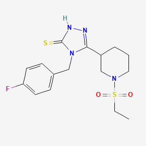 molecular formula C16H21FN4O2S2 B1318261 5-[1-(ethylsulfonyl)piperidin-3-yl]-4-(4-fluorobenzyl)-4H-1,2,4-triazole-3-thiol CAS No. 932807-07-3
