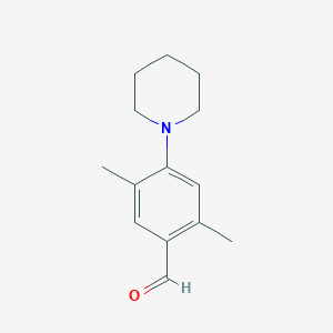 molecular formula C14H19NO B13182626 2,5-Dimethyl-4-(piperidin-1-YL)benzaldehyde 