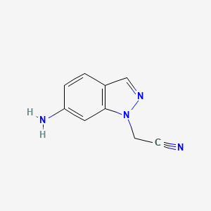 molecular formula C9H8N4 B13182681 2-(6-Amino-1H-indazol-1-YL)acetonitrile 