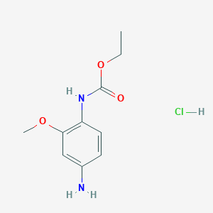 molecular formula C10H15ClN2O3 B1318270 ethyl N-(4-amino-2-methoxyphenyl)carbamate;hydrochloride 