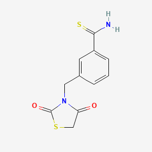 3-[(2,4-Dioxo-1,3-thiazolidin-3-yl)methyl]benzene-1-carbothioamide