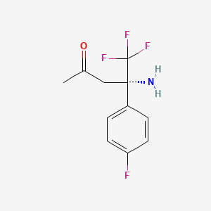 (4S)-4-amino-5,5,5-trifluoro-4-(4-fluorophenyl)pentan-2-one