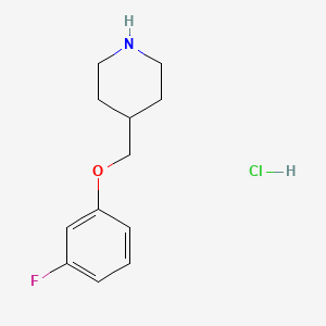 molecular formula C12H17ClFNO B1318309 4-[(3-氟苯氧基)甲基]哌啶盐酸盐 CAS No. 614731-38-3