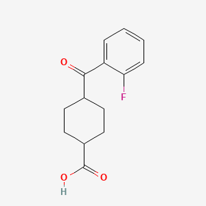 molecular formula C14H15FO3 B1318332 trans-4-(2-Fluorobenzoyl)cyclohexane-1-carboxylic acid CAS No. 945313-25-7