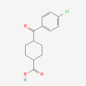 molecular formula C14H15ClO3 B1318333 cis-4-(4-Chlorobenzoyl)cyclohexane-1-carboxylic acid CAS No. 945362-37-8