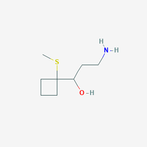 3-Amino-1-[1-(methylsulfanyl)cyclobutyl]propan-1-ol