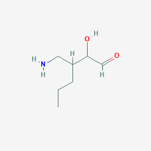 molecular formula C7H15NO2 B13183431 3-(Aminomethyl)-2-hydroxyhexanal 