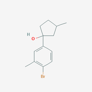 molecular formula C13H17BrO B13183457 1-(4-Bromo-3-methylphenyl)-3-methylcyclopentan-1-ol 