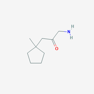 molecular formula C9H17NO B13183503 1-Amino-3-(1-methylcyclopentyl)propan-2-one 