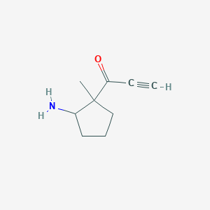 molecular formula C9H13NO B13183515 1-(2-Amino-1-methylcyclopentyl)prop-2-yn-1-one 