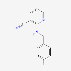 molecular formula C13H10FN3 B1318352 2-[(4-Fluorobenzyl)amino]nicotinonitrile CAS No. 854382-09-5